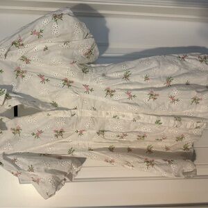 Floral Embroidered White Dress